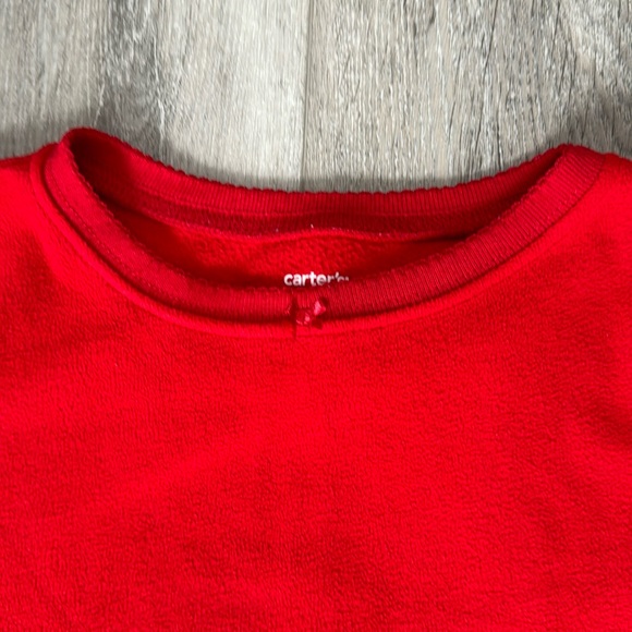 Carter's 2-Piece Girls Snowman Red Shirt w/Black & White Fleece Pajama Set Sz 4T - Picture 5 of 10